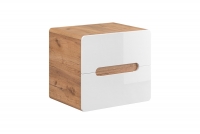 Wisząca szafka pod umywalkę Aruba 828 z 2 szufladami 60 cm - biały połysk/dąb craft złoty szafka łazienkowa aruba 