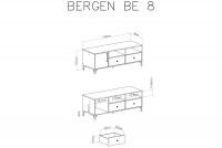 Szafka RTV Bergen 08 z szufladami 140 cm - biały biała komoda rtv z szufladami i szafką