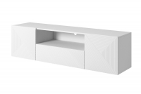 Wisząca szafka RTV Asha z szufladą i wnęką 167 cm - biały mat biała szafka RTV