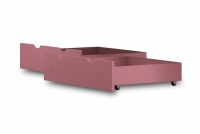 Szuflada drewniana podwójna Nati różowe szuflady do łózka