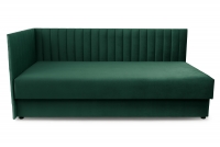 Tapczan/łóżko lewostronne z pojemnikiem Nutri - zielony welur Zanzibar 162, 186x80/80 cm Tapczan/łóżko lewostronne z pojemnikiem Nutri - zielony welur Zanzibar 162, 186x80/80 cm