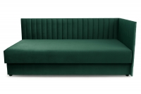 Tapczan/łóżko prawostronne z pojemnikiem Nutri - zielony welur Zanzibar 162, 186x90/100 cm Tapczan/łóżko prawostronne z pojemnikiem Nutri - zielony welur Zanzibar 162, 186x90/100 cm
