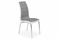 Tapicerowane krzesło K186 z metalowymi nogami - popielaty / biały Tapicerowane krzesło K186 z metalowymi nogami - popielaty / biały
