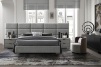 Tapicerowane łóżko sypialniane Levanter 160x200 - popielaty tapicerowane łóżko sypialniane levanter 160x200 - popielaty