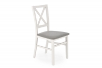 Krzesło drewniane Tucara z tapicerowanym siedziskiem - szary / Inari 91 / biały białe krzesło do jadalni