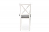 Krzesło drewniane Tucara z tapicerowanym siedziskiem - szary / Inari 91 / biały drewniane białe krzesło