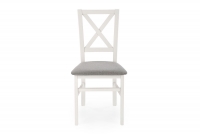 Krzesło drewniane Tucara z tapicerowanym siedziskiem - szary / Inari 91 / biały białe krzesło z tapicerowanym siedziskiem