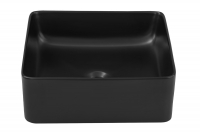Umywalka nablatowa SLIM 40 Czarny mat kwadratowa czarna umywalka do łazienki 