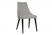 Krzesło tapicerowane Valerii - szary Loft 19 / czarne nogi szare krzesło na czarnych nogach