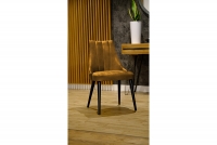 Krzesło tapicerowane Valerii - musztardowy Monolith 48 / czarne nogi krzesło na czarnych nogach