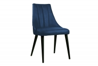 Krzesło tapicerowane Valerii - granatowy Monolith 77 / czarne nogi  granatowe krzesło do sypialni