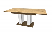 Stół rozkładany do salonu Lutaret - dąb lancelot/biały mat stół Lutaret rozłożony