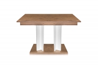 Stół rozkładany do salonu Lutaret - dąb lancelot/biały połysk stół rozkładany Lutaret złożony