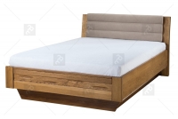 Drewniane łóżko Velvet 74 z pojemnikiem 140x200 - latte / dąb rustical Velvet 74 - łoże tapicerowane 108 latte
