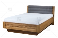 Łóżko do sypialni Velvet 74 z pojemnikiem na pościel 140x200 - szary / dąb rustical Velvet 74 - łoże tapicerowane