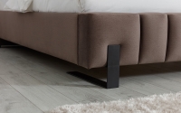 Łóżko tapicerowane Verica 160x200 - brązowy welur Element 5/ nogi czarne  czarne nogi łóżka Verica  