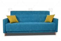 Wersalka Belinda  Wersalka niebieska z żółtymi poduszkami