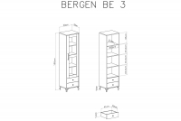 Witryna Bergen 03 z szufladami 50 cm - biały biała witryna z szufladami