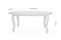 Stół rozkładany w drewnianej okleinie 160-200x90 cm Ludwik na drewnianych nogach - dąb Stół rozkładany w drewnianej okleinie 160-200 Ludwik na drewnianych nogach - dąb - wymiary
