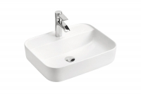 Zestaw mebli do łazienki Aruba IV - biały połysk/dąb craft - 8 elementów biała umywalka do łazienki