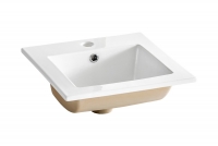 Zestaw mebli do łazienki Bali White IV - dąb wotan/biały połysk - 4 elementy umywalka comad 