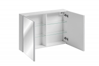 Zestaw mebli łazienkowych Leonardo White VI - Biały   lustro z półkami do łazienki 