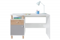 Zestaw mebli młodzieżowych Faro - System A - biały lux / dąb artisan / szary ergonomiczne biurko mlodziezowe