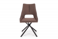 Zestaw stół rozkładany Derrick - dąb naturalny/czarny + 4 krzesła tapicerowane K409 - popielaty 