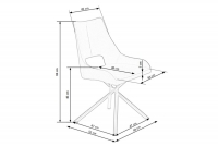 Zestaw stół rozkładany Derrick - dąb naturalny/czarny + 4 krzesła tapicerowane K409 - popielaty 